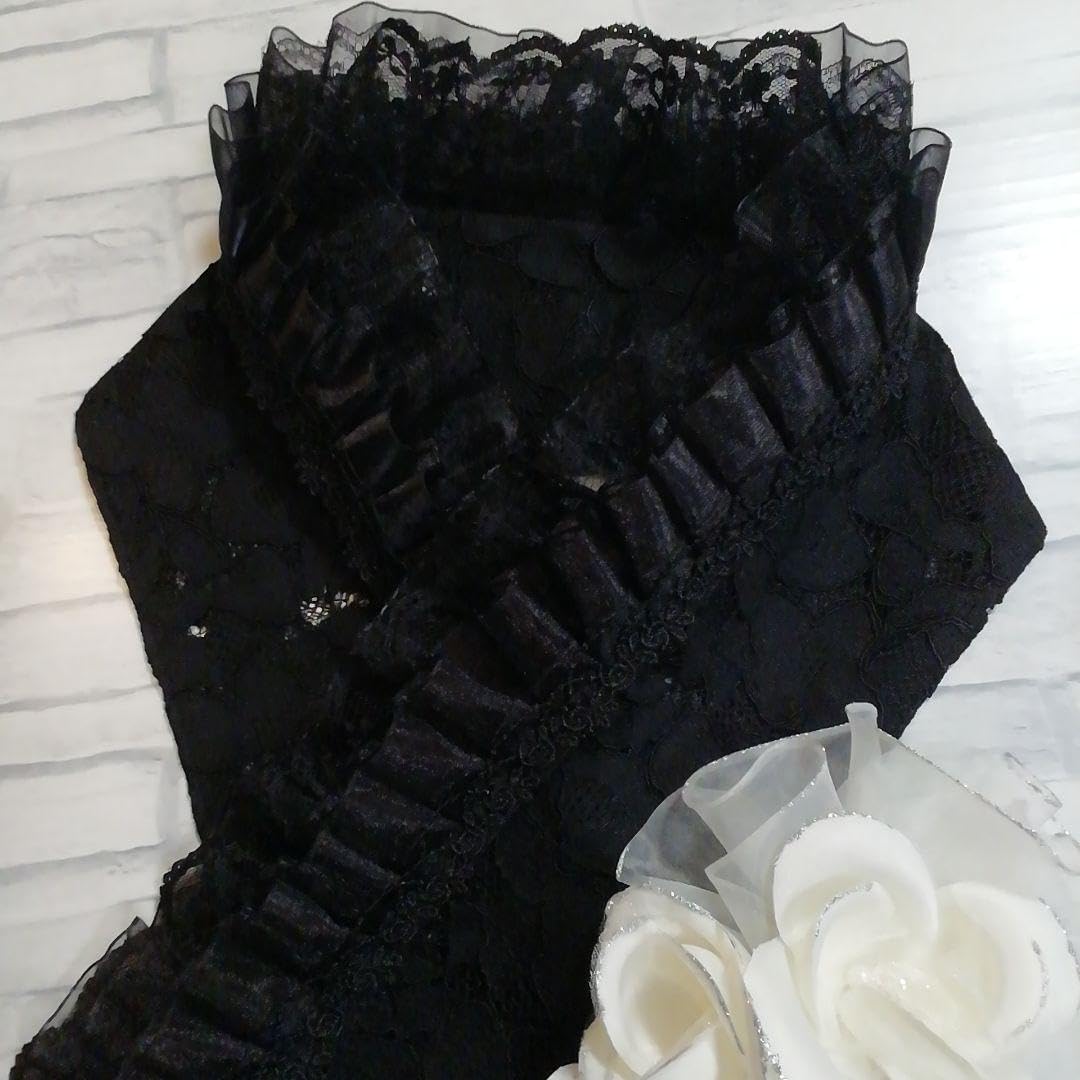 MAJOH MR corsetチュールカーテンエプロンスカートブラック×ブラック